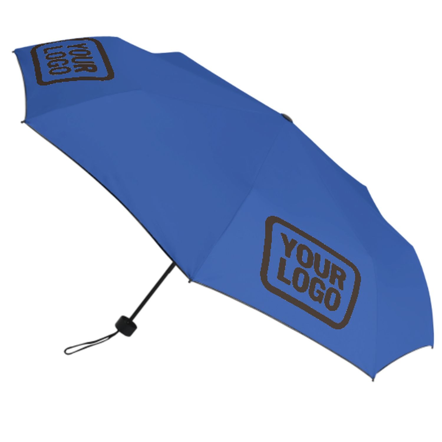 Maßgeschneidertes Himmelblau Braun Automatik-Regenschirm