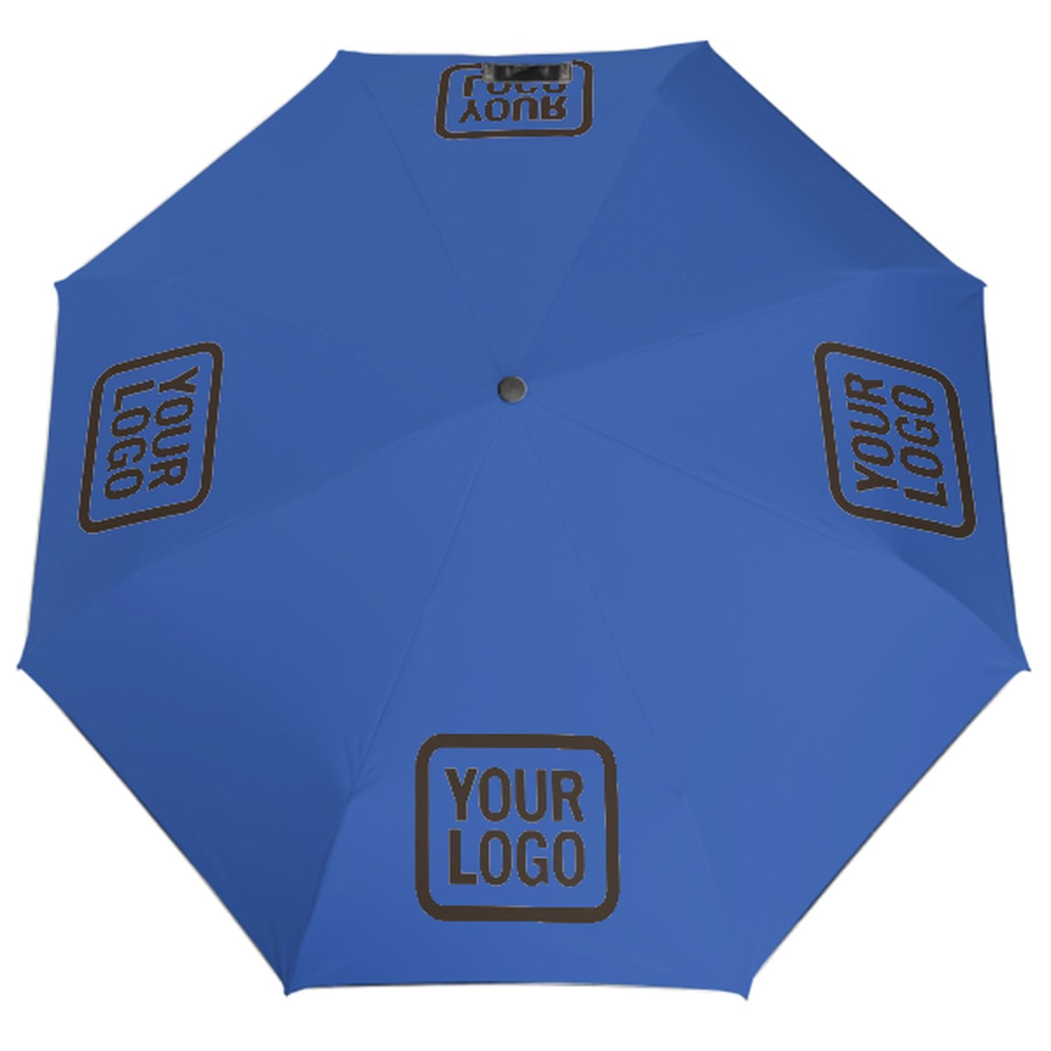 Maßgeschneidertes Himmelblau Braun Automatik-Regenschirm