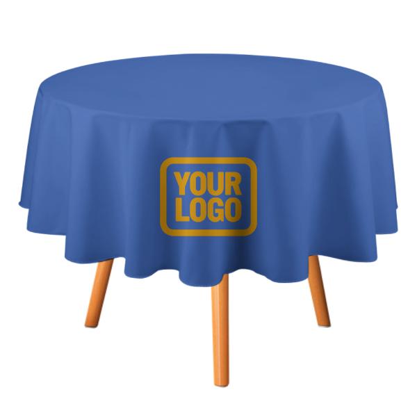 Maßgeschneidertes Himmelblau Gelb Runde Tischdecke