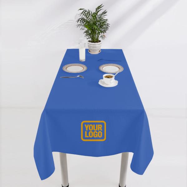 Tovaglia quadrata marrone azzurro cielo personalizzata