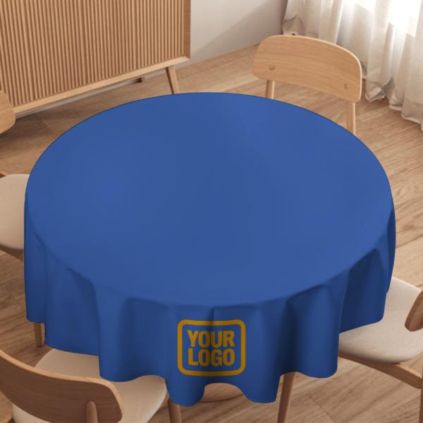 Maßgeschneidertes Himmelblau Gelb Runde Tischdecke