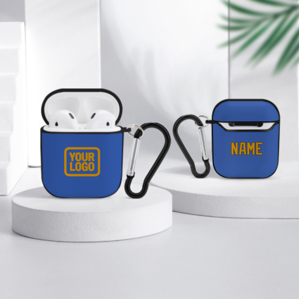 Maßgeschneidertes Himmelblau Gelb AirPods-Hülle