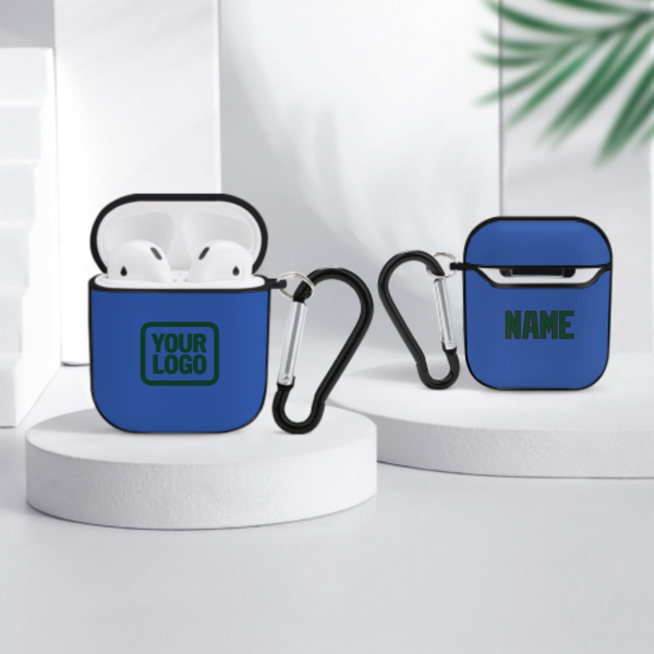 Maßgeschneidertes Himmelblau Moosgrün AirPods-Hülle