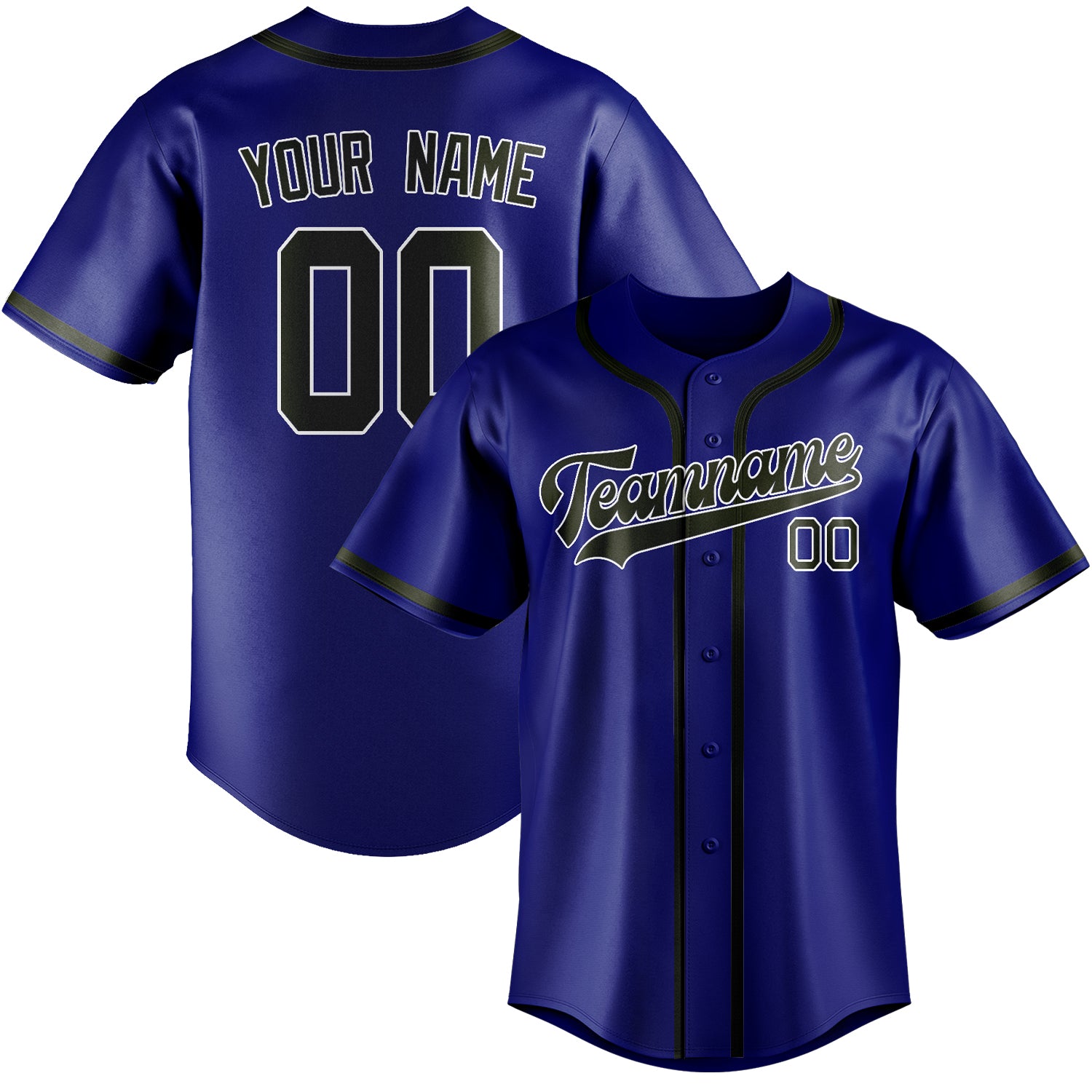 Benutzerdefiniertes Professionelles Himmelblau Dunkles Oliv Baseballtrikot