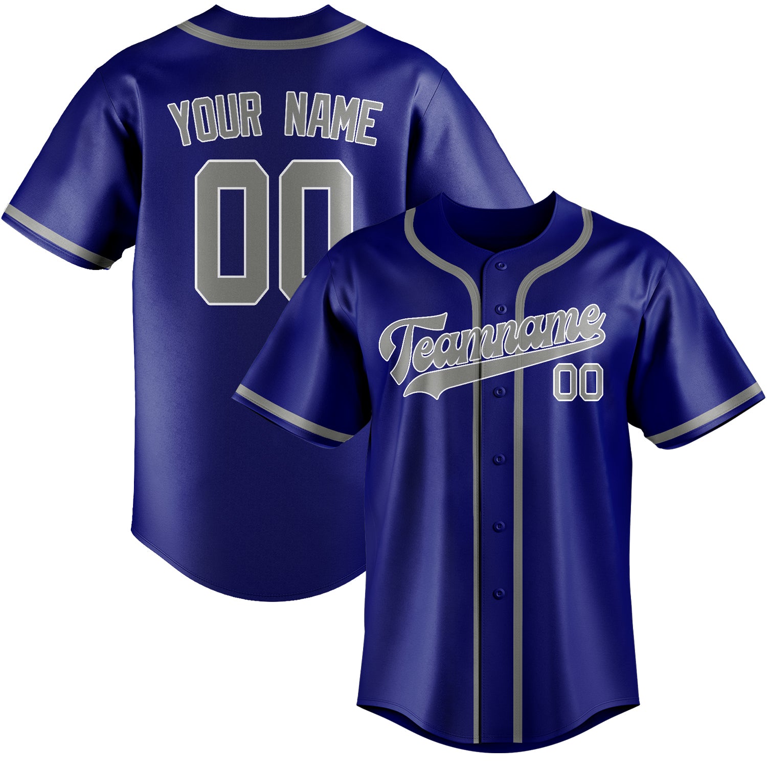 Benutzerdefiniertes Professionelles Himmelblau Grau Baseballtrikot