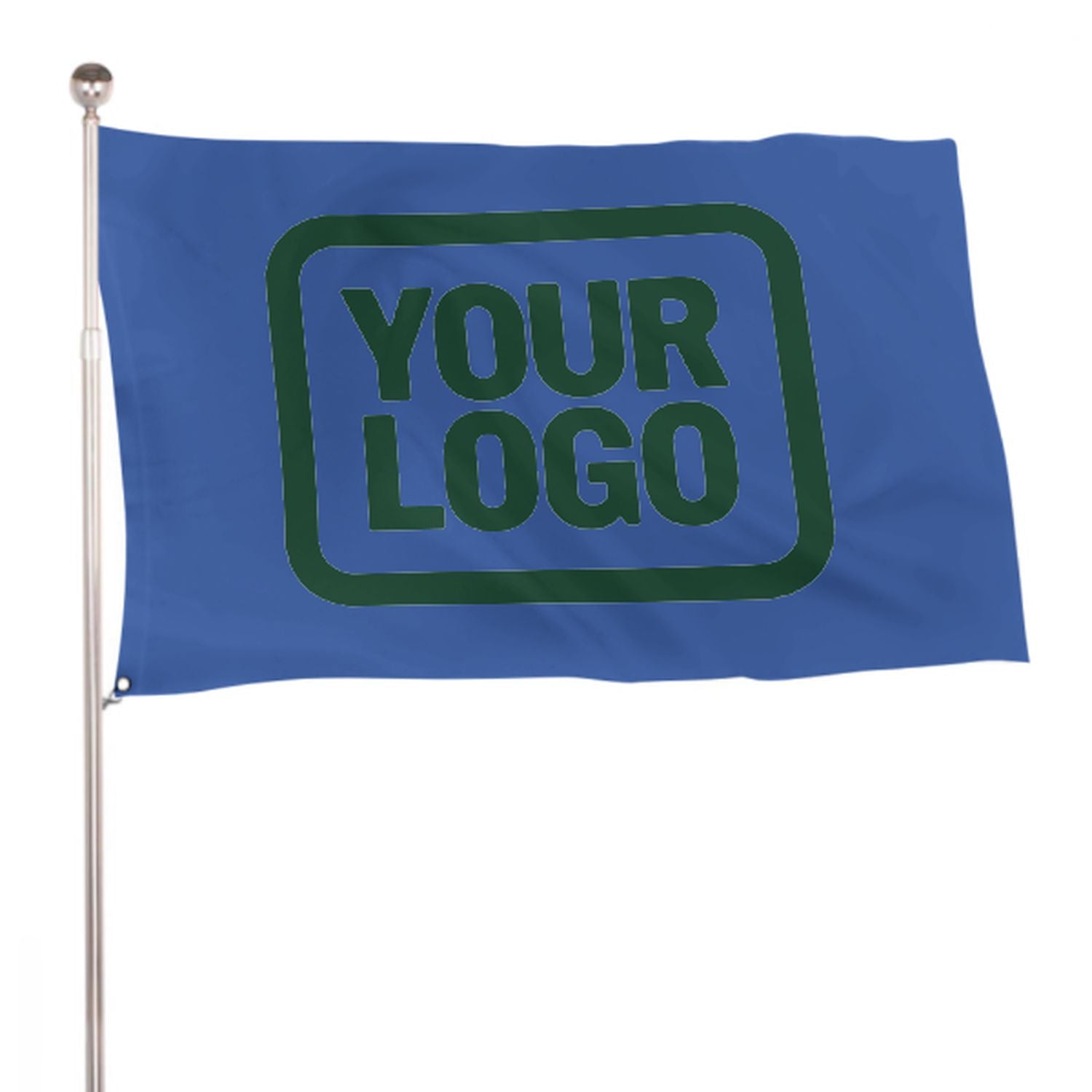 Maßgeschneidertes Himmelblau Moosgrün Flagge