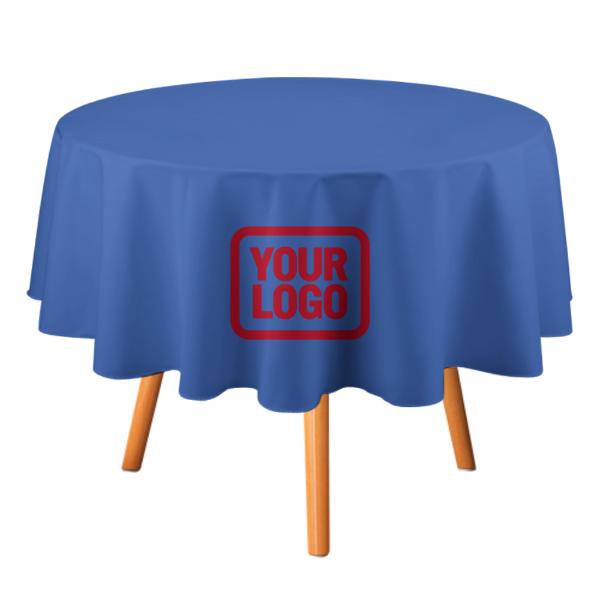 Maßgeschneidertes Himmelblau Rot Runde Tischdecke