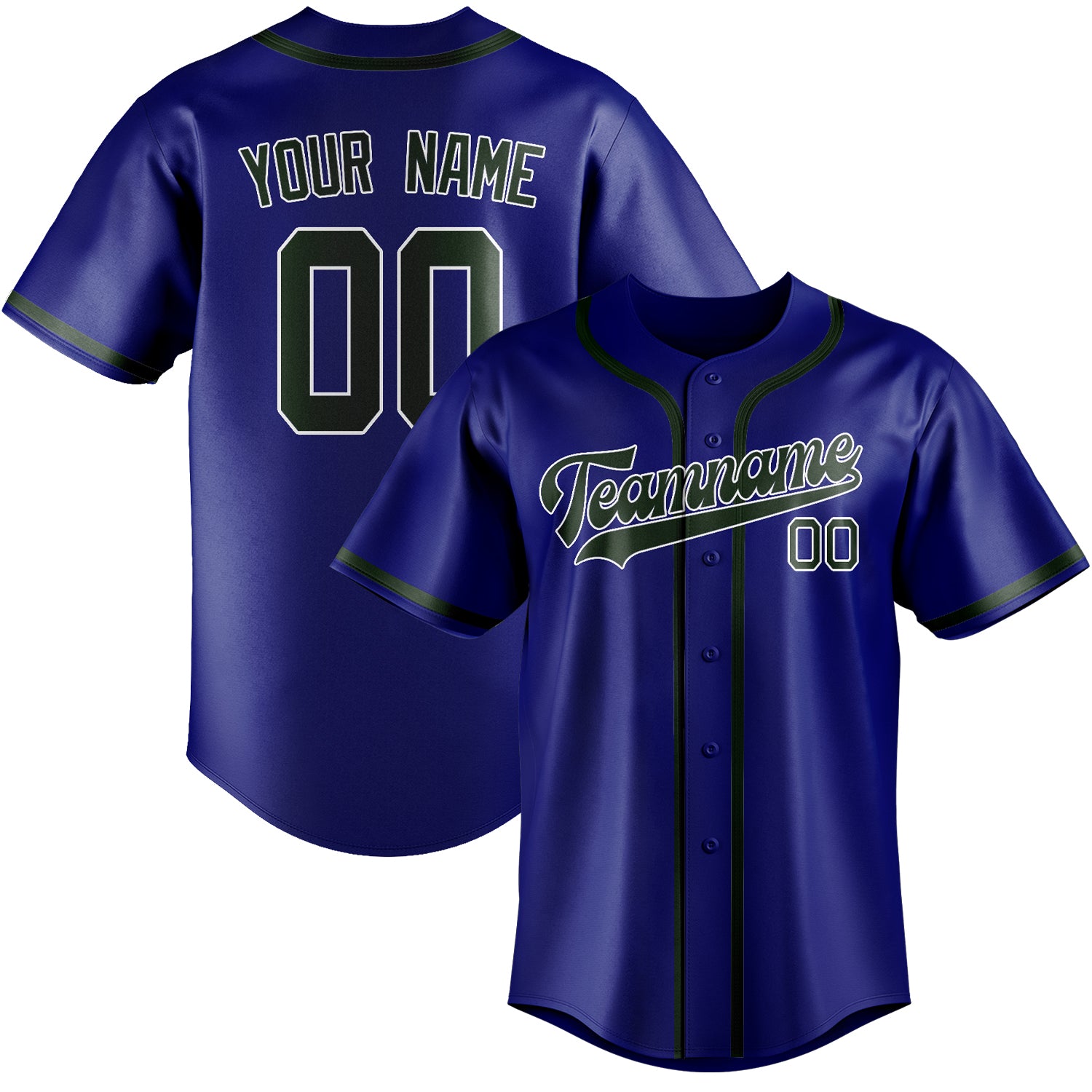Benutzerdefiniertes Professionelles Himmelblau Tannengrün Baseballtrikot