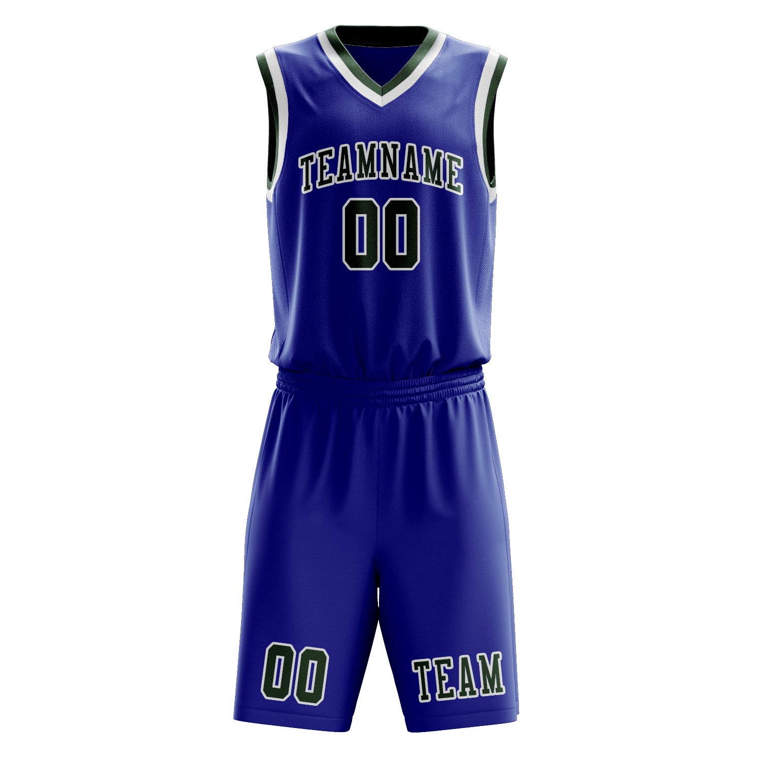 Benutzerdefiniertes Professionelles Himmelblau Tannengrün Basketballtrikot-Set