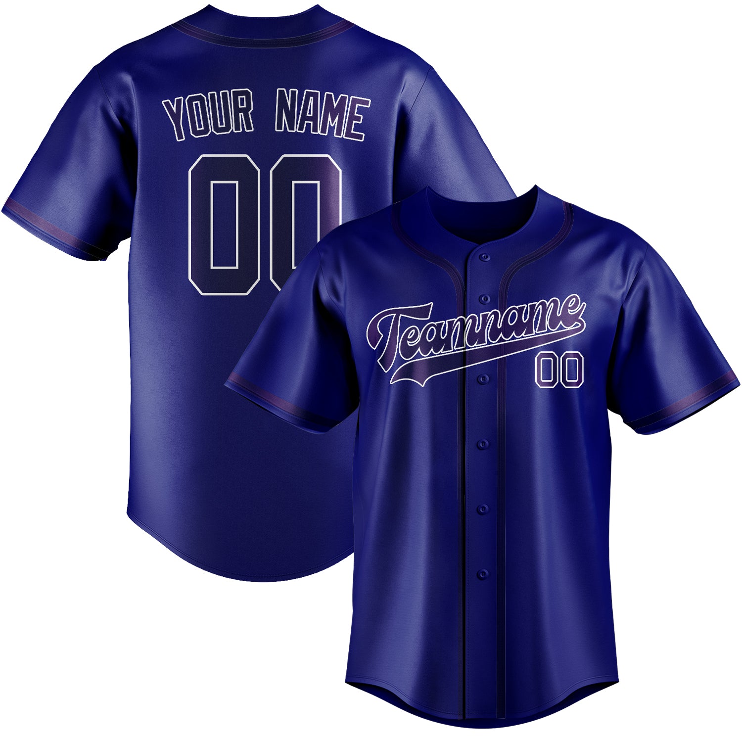 Benutzerdefiniertes Professionelles Himmelblau Lila Baseballtrikot
