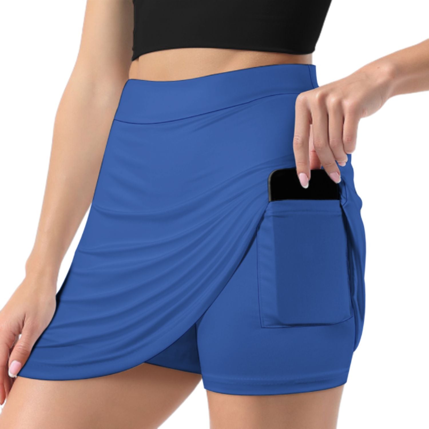 Maßgeschneidertes Himmelblau Hellblau A-Linien Skort