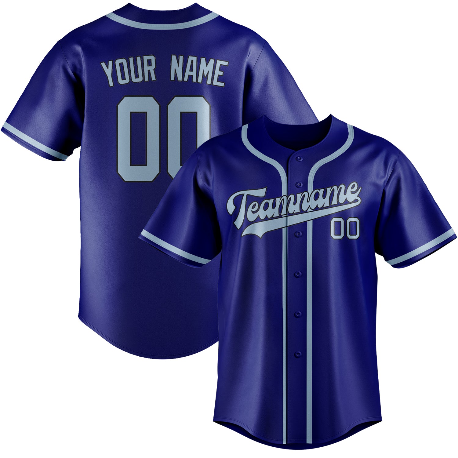 Benutzerdefiniertes Professionelles Himmelblau Hellblau Baseballtrikot