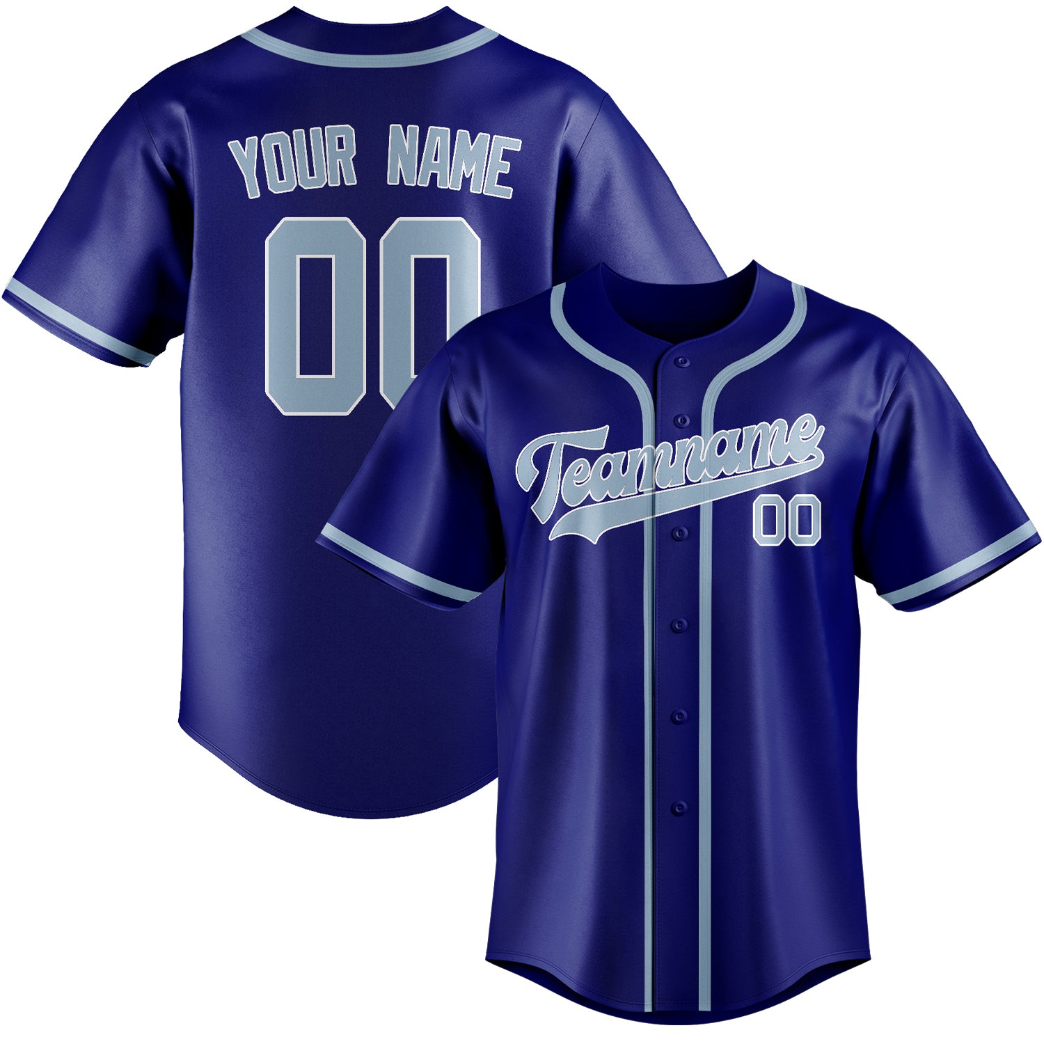 Benutzerdefiniertes Professionelles Himmelblau Hellblau Baseballtrikot