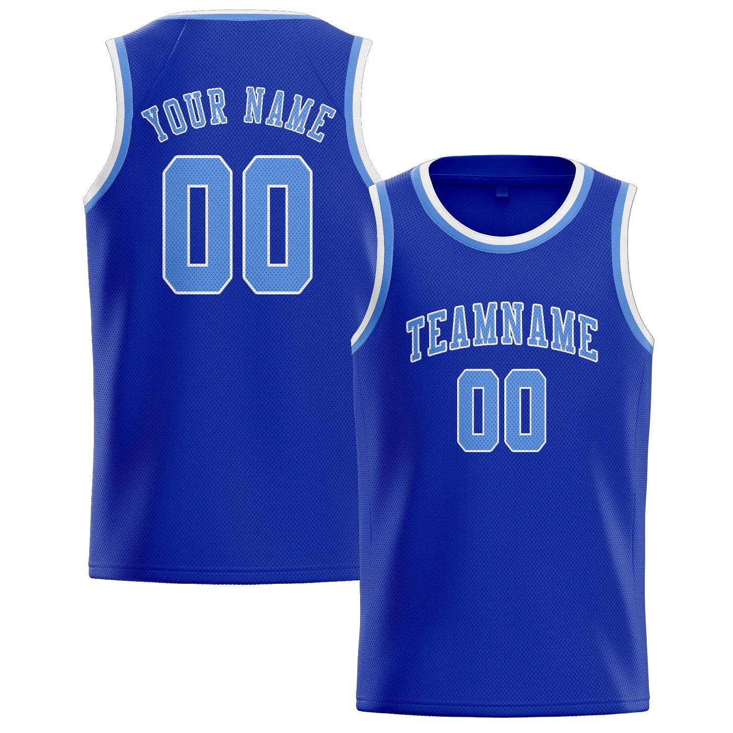 Benutzerdefiniertes Professionelles Himmelblau Hellblau Basketballtrikot
