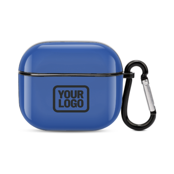 Maßgeschneidertes Himmelblau Schwarz AirPods-Hülle (3. Generation)