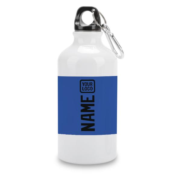 Maßgeschneidertes Himmelblau Schwarz Sportflasche