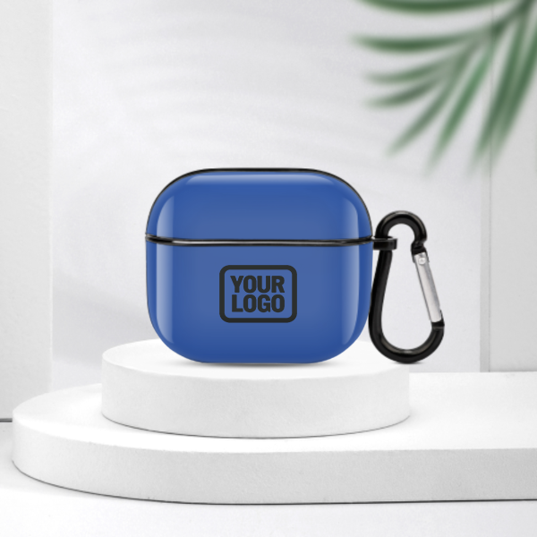 Maßgeschneidertes Himmelblau Schwarz AirPods-Hülle (3. Generation)