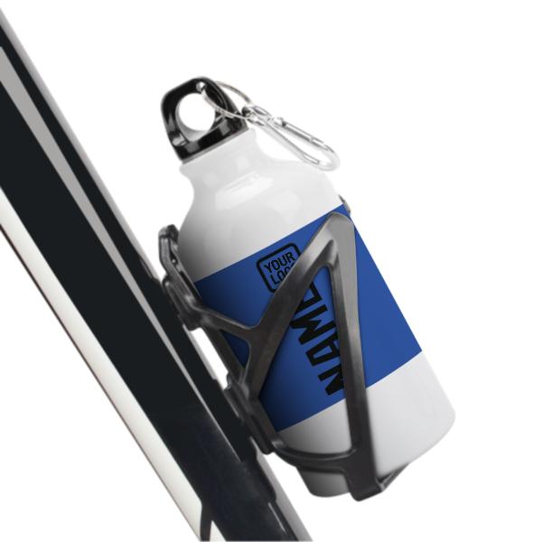 Maßgeschneidertes Himmelblau Schwarz Sportflasche