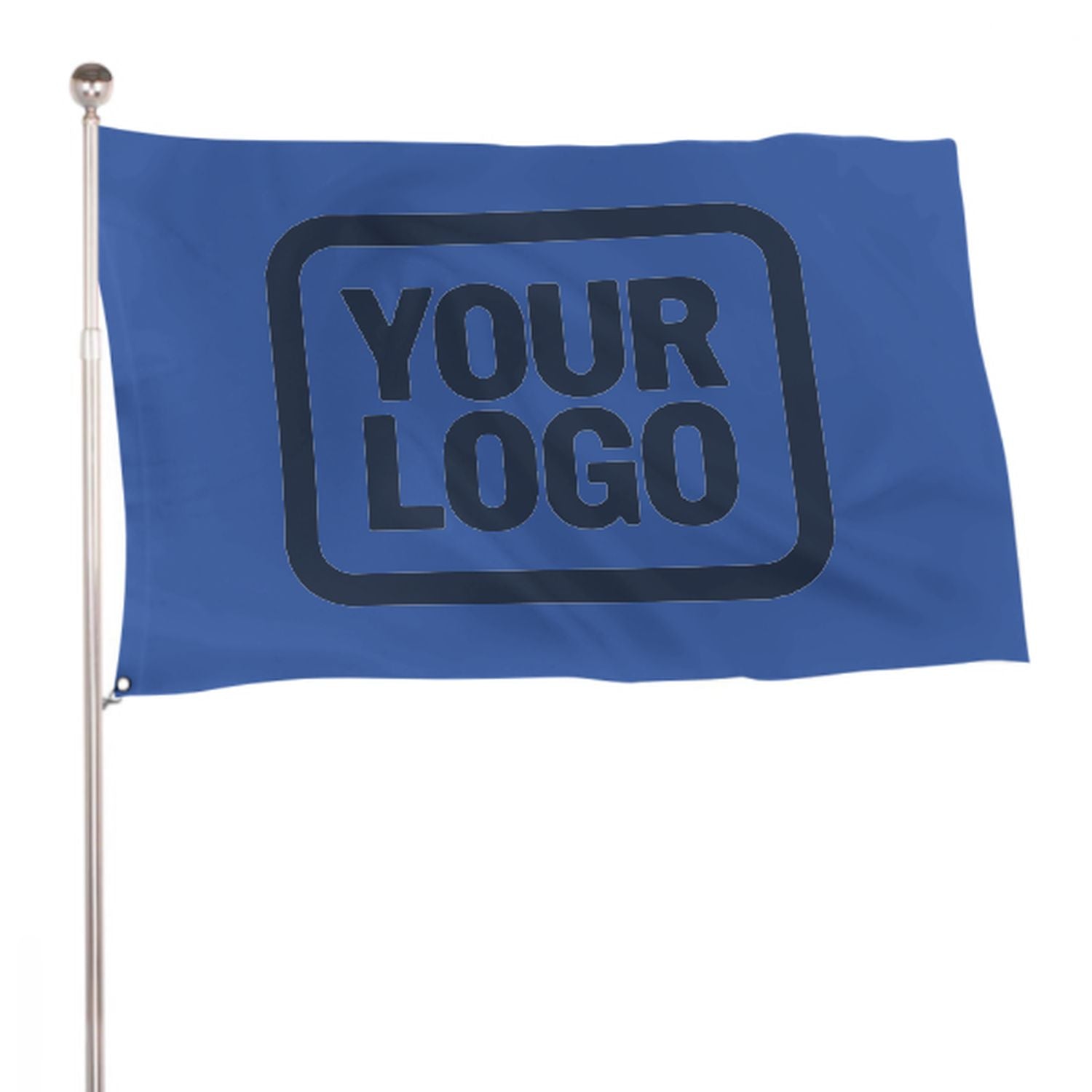 Maßgeschneidertes Himmelblau Marineblau Flagge