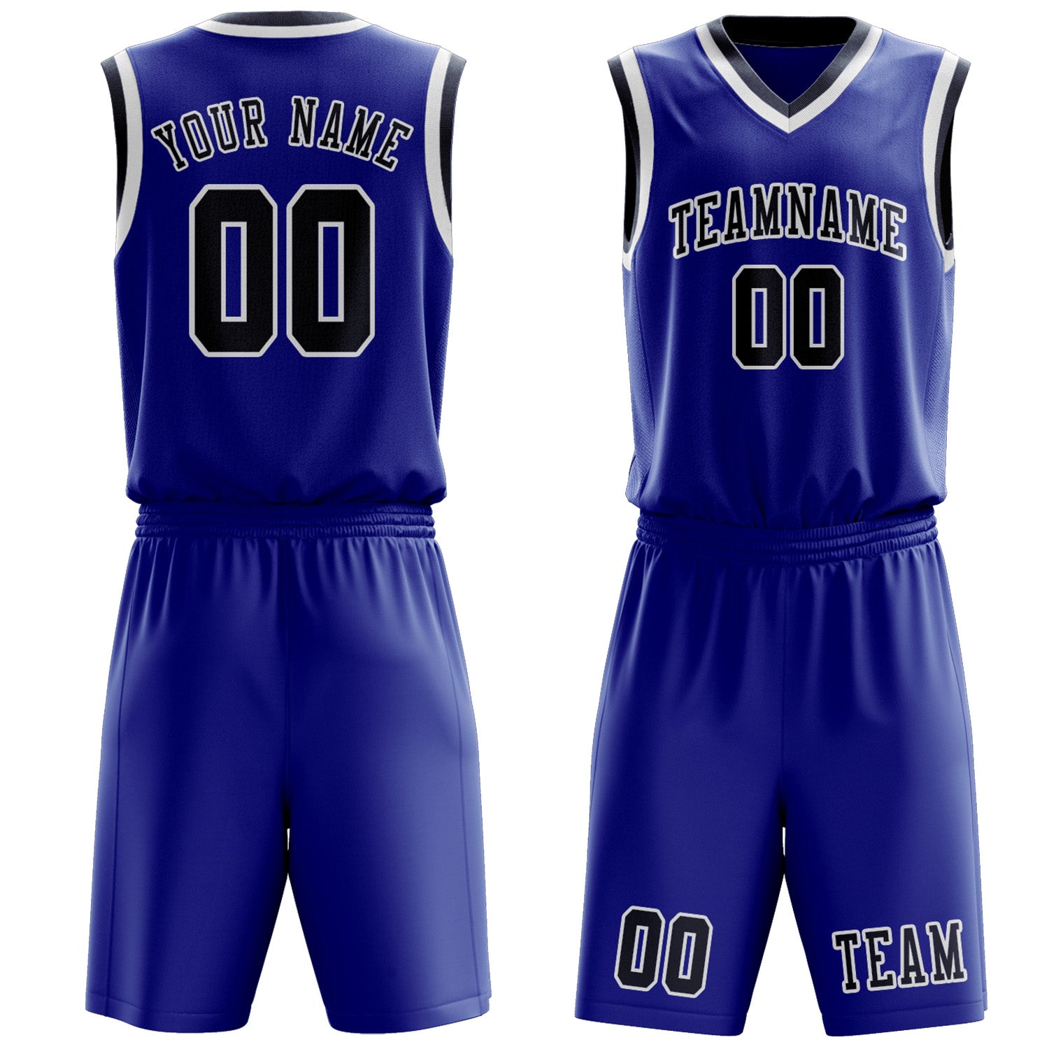 Benutzerdefiniertes Professionelles Himmelblau Marineblau Basketballtrikot-Set