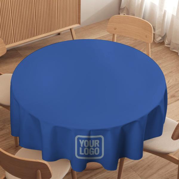 Maßgeschneidertes Himmelblau Hellblau Runde Tischdecke