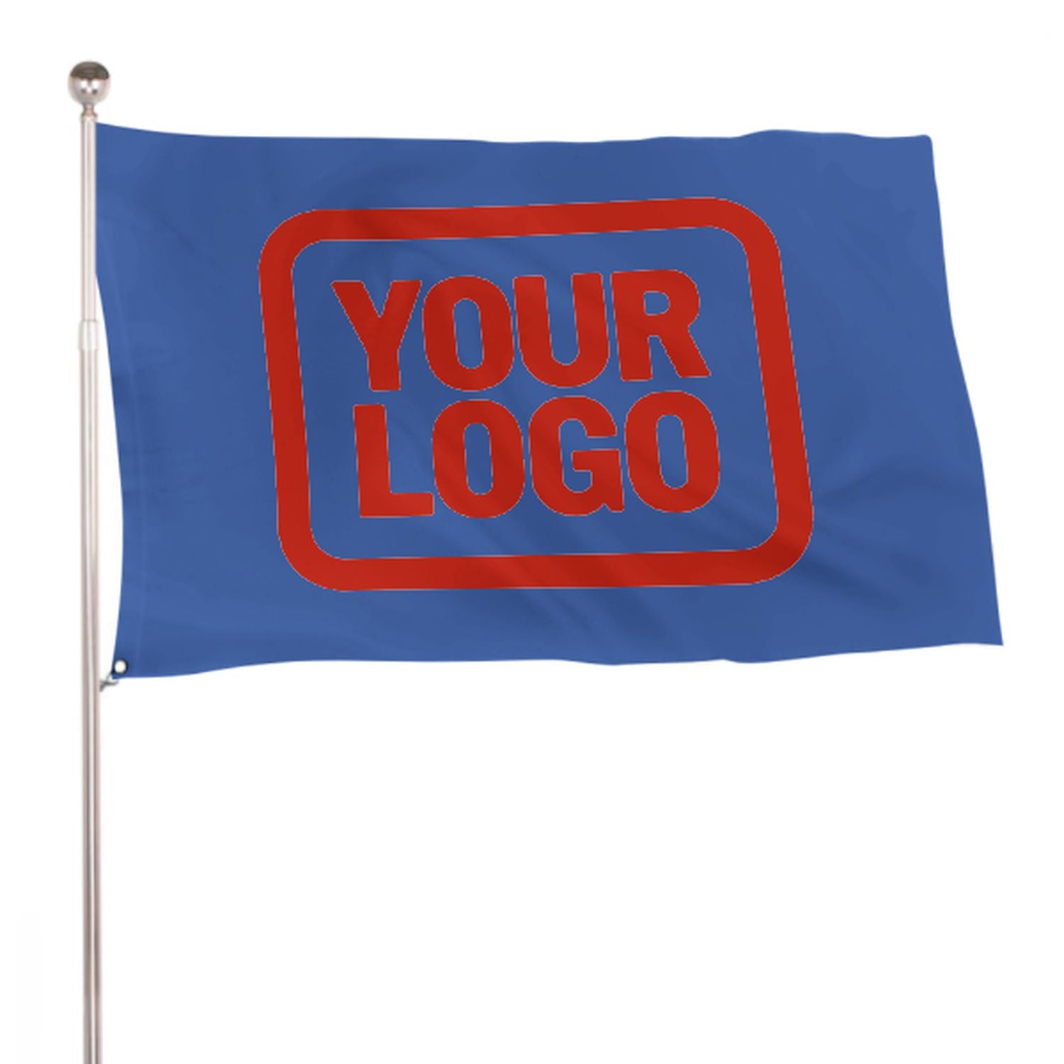Maßgeschneidertes Himmelblau Orangerot Flagge
