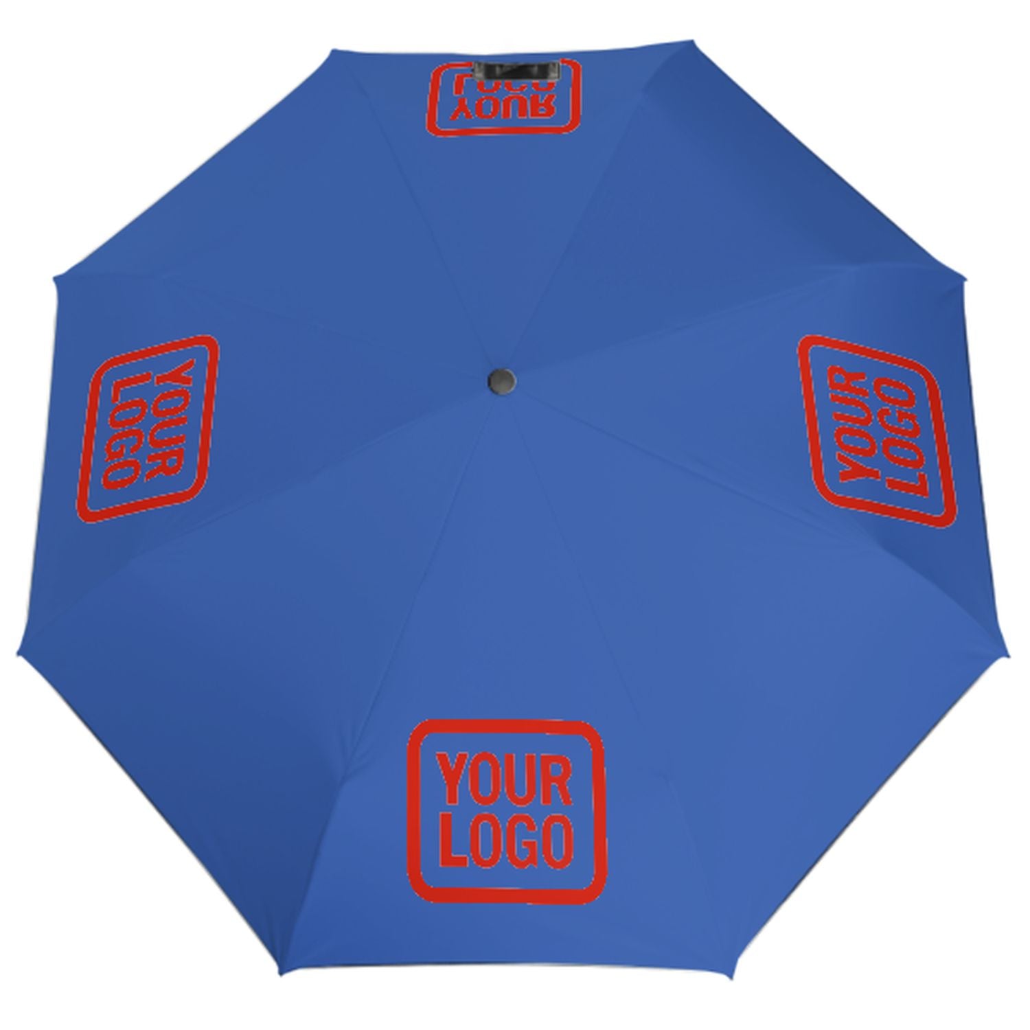 Maßgeschneidertes Himmelblau Orangerot Automatik-Regenschirm