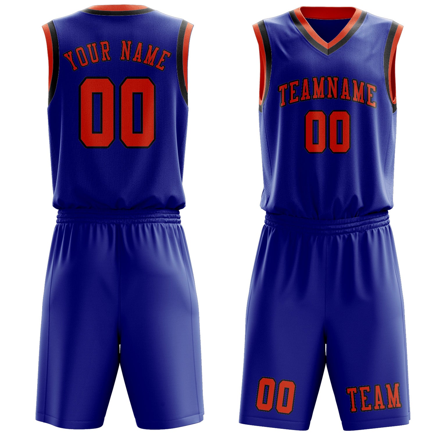 Benutzerdefiniertes Professionelles Himmelblau Orangerot Basketballtrikot-Set
