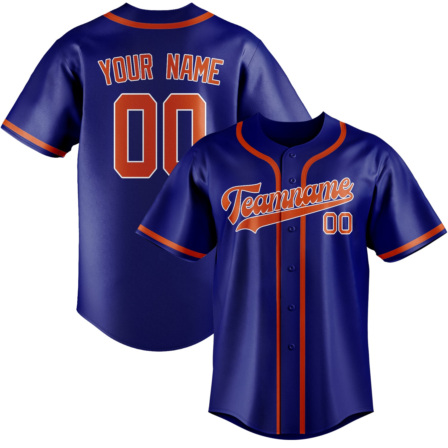 Benutzerdefiniertes Professionelles Himmelblau Orangerot Baseballtrikot