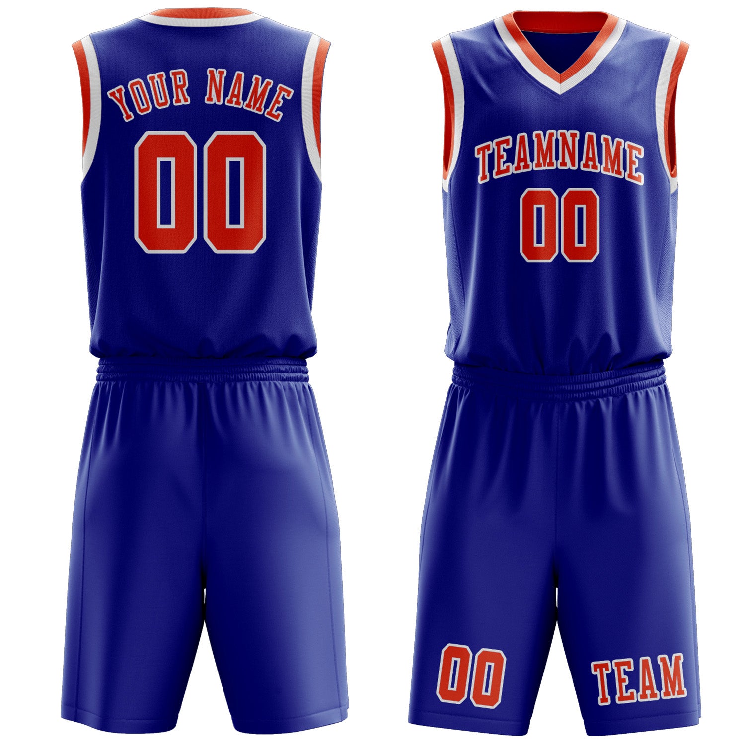 Benutzerdefiniertes Professionelles Himmelblau Orangerot Basketballtrikot-Set