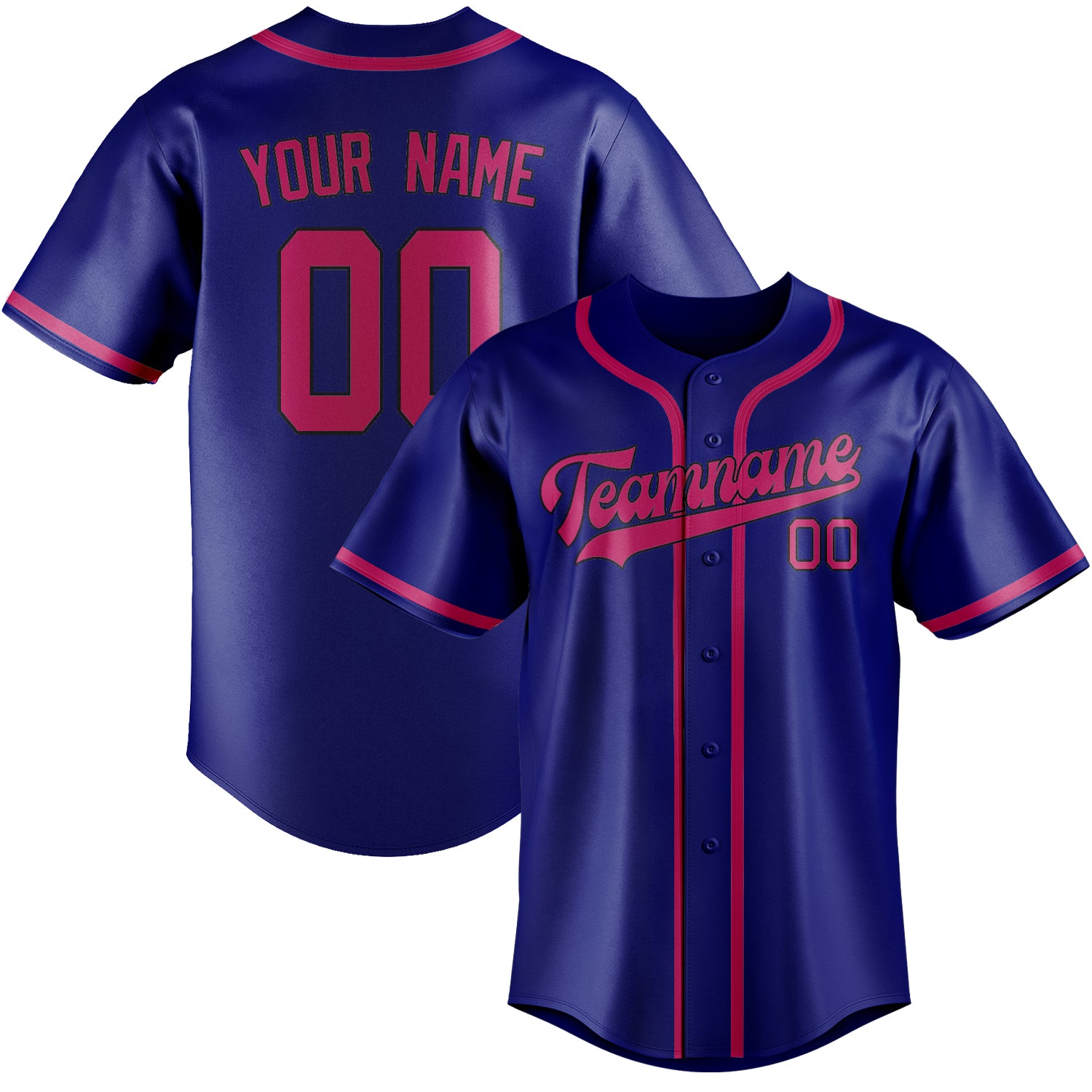 Benutzerdefiniertes Professionelles Himmelblau Rosarot Baseballtrikot
