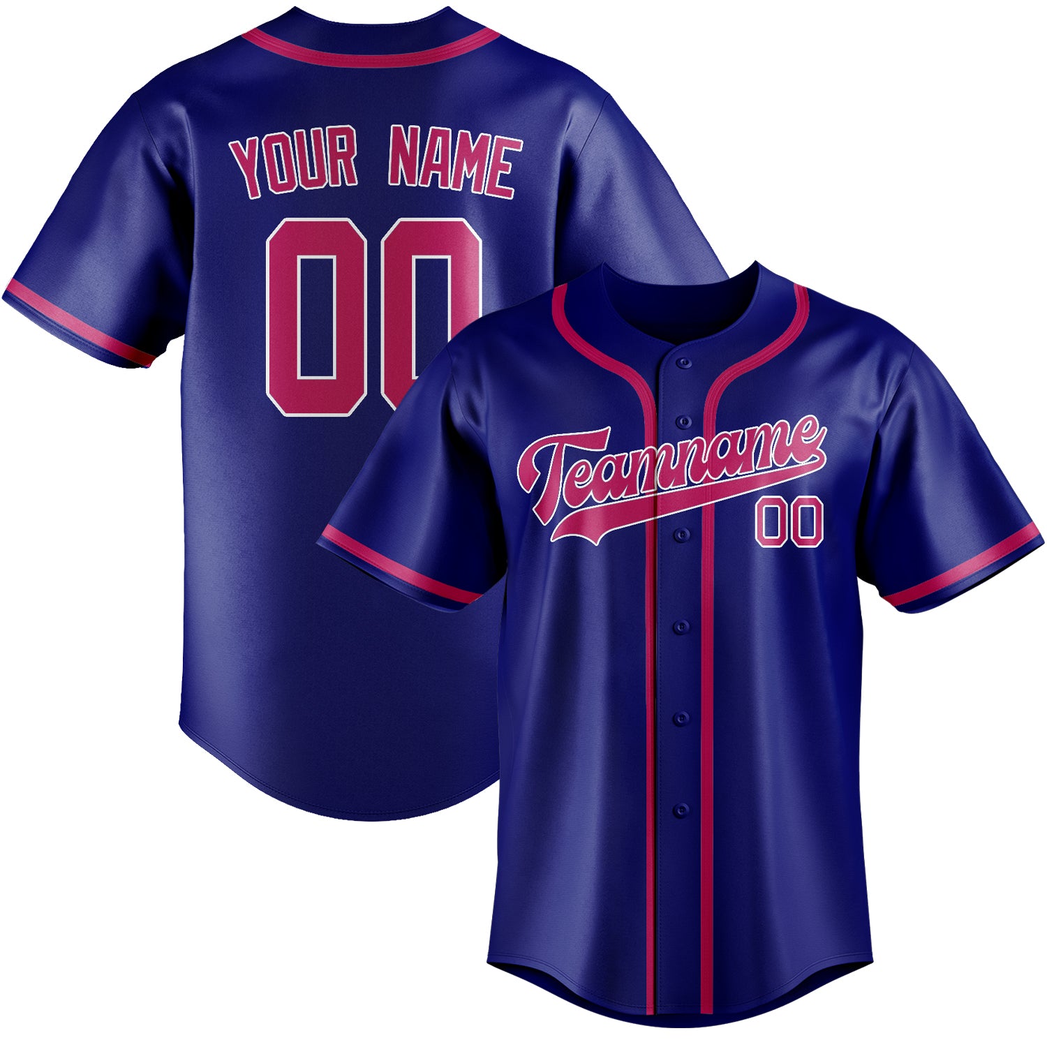 Benutzerdefiniertes Professionelles Himmelblau Rosarot Baseballtrikot