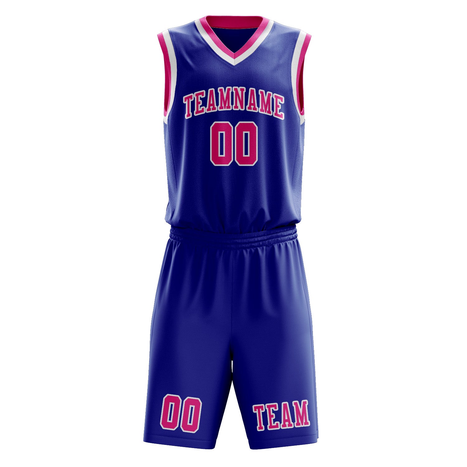 Benutzerdefiniertes Professionelles Himmelblau Rosarot Basketballtrikot-Set
