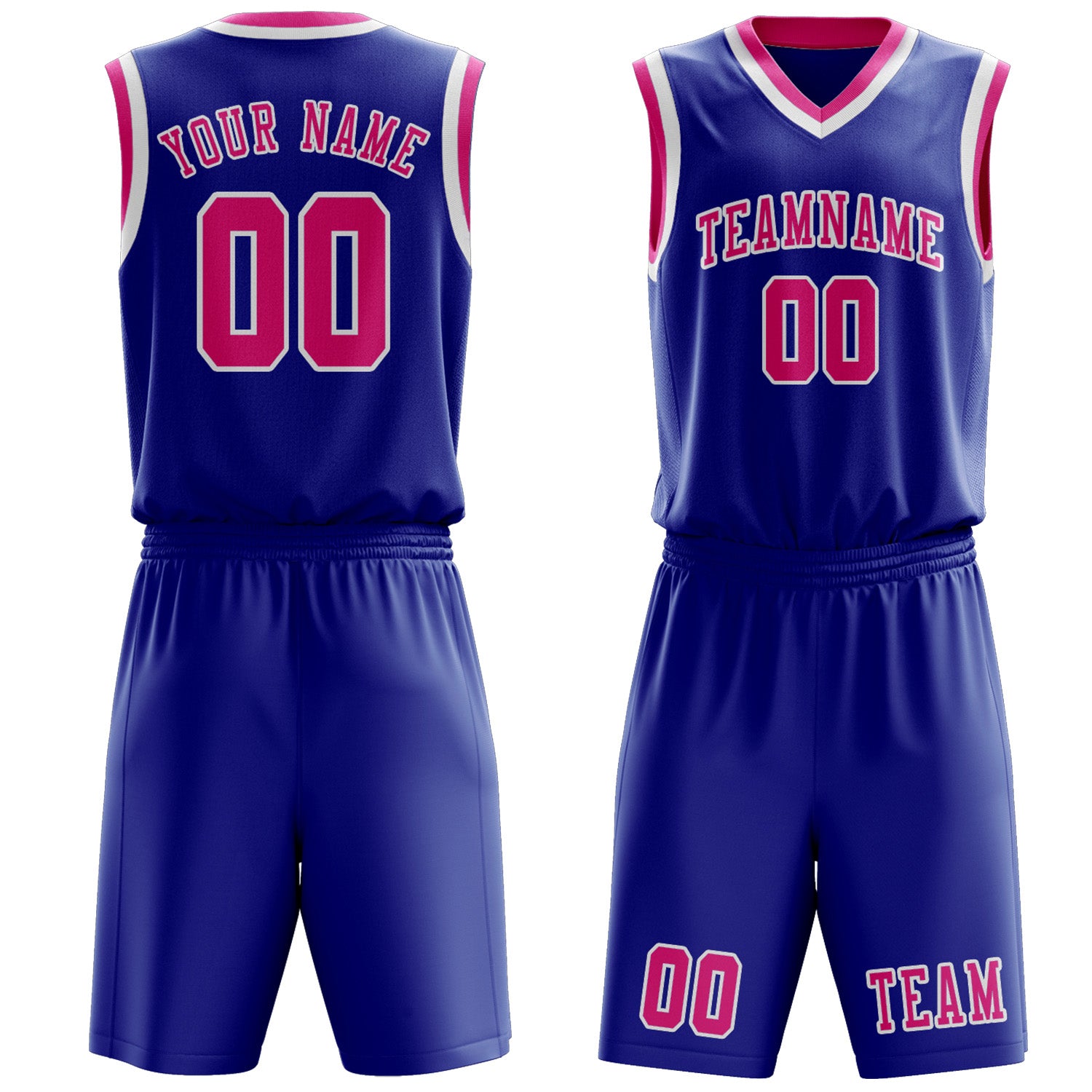 Benutzerdefiniertes Professionelles Himmelblau Rosarot Basketballtrikot-Set