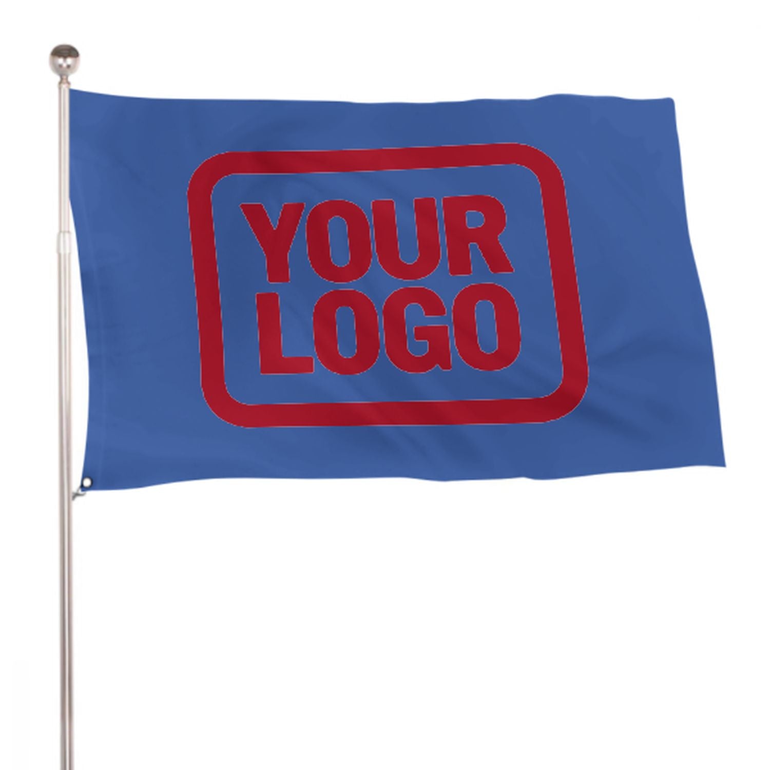Maßgeschneidertes Himmelblau Rot Flagge