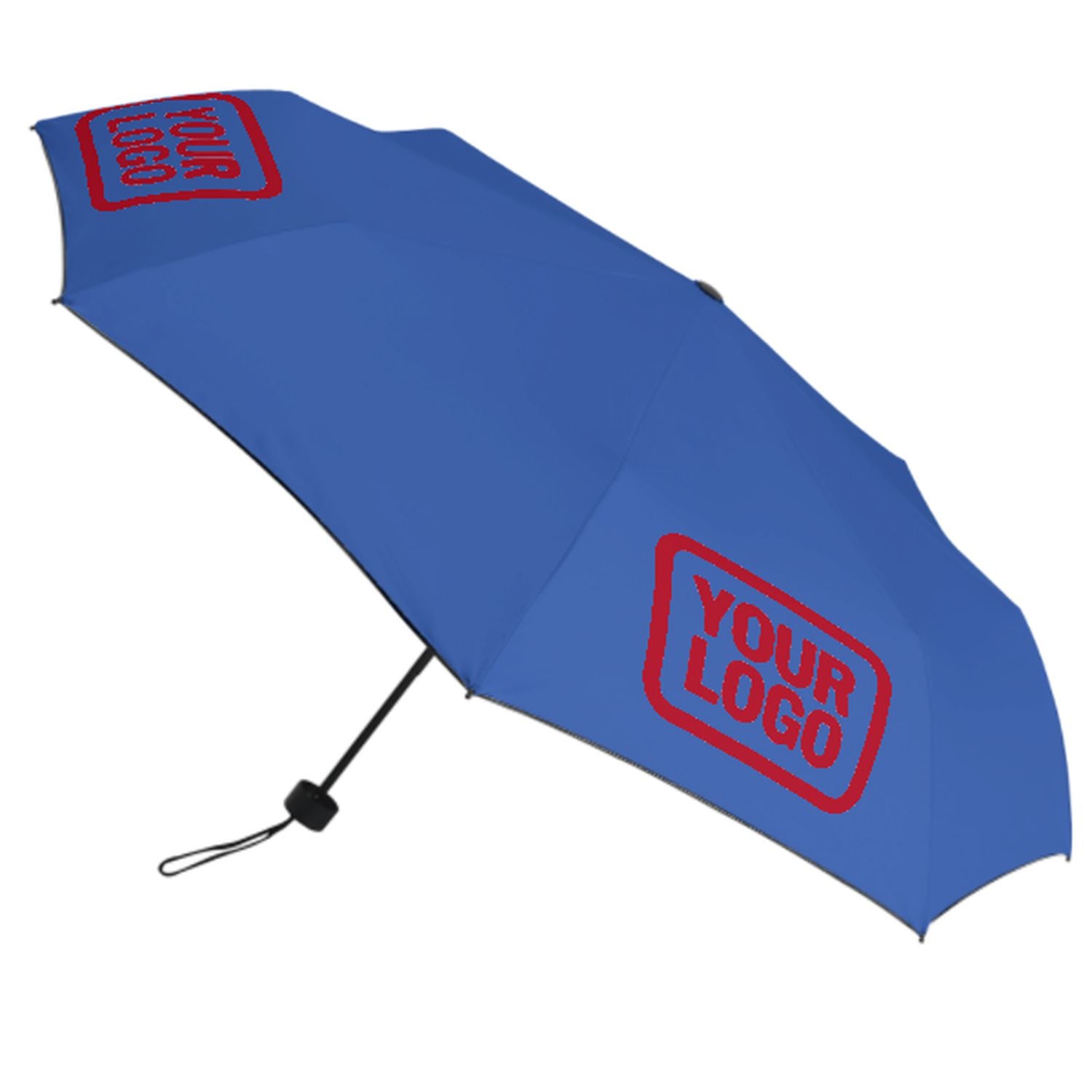 Maßgeschneidertes Himmelblau Rot Automatik-Regenschirm