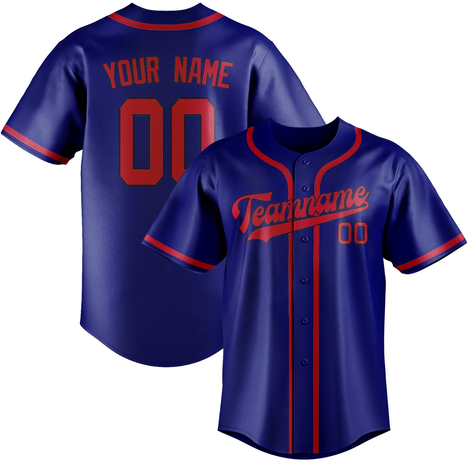 Benutzerdefiniertes Professionelles Himmelblau Rot Baseballtrikot