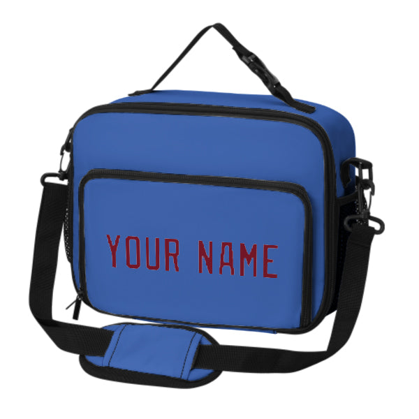 Maßgeschneidertes Himmelblau Crimson Red Lunch-Tasche