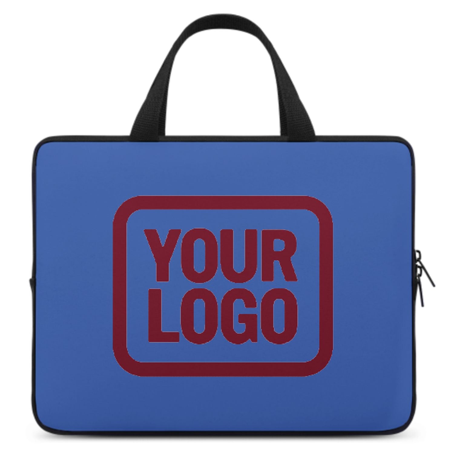 Sac pour ordinateur portable personnalisé bleu ciel et rouge cramoisi