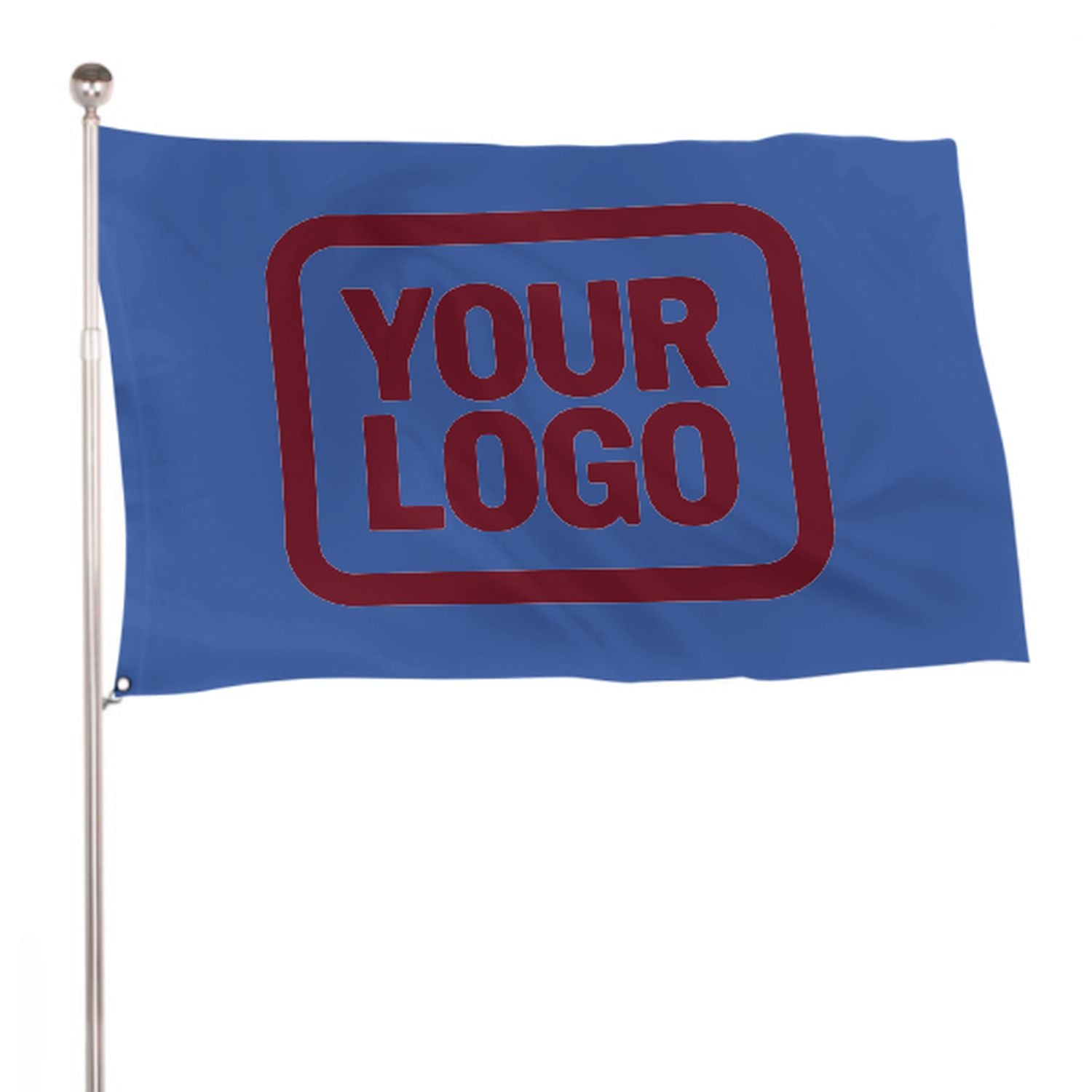 Maßgeschneidertes Himmelblau Karmesinrot Flagge