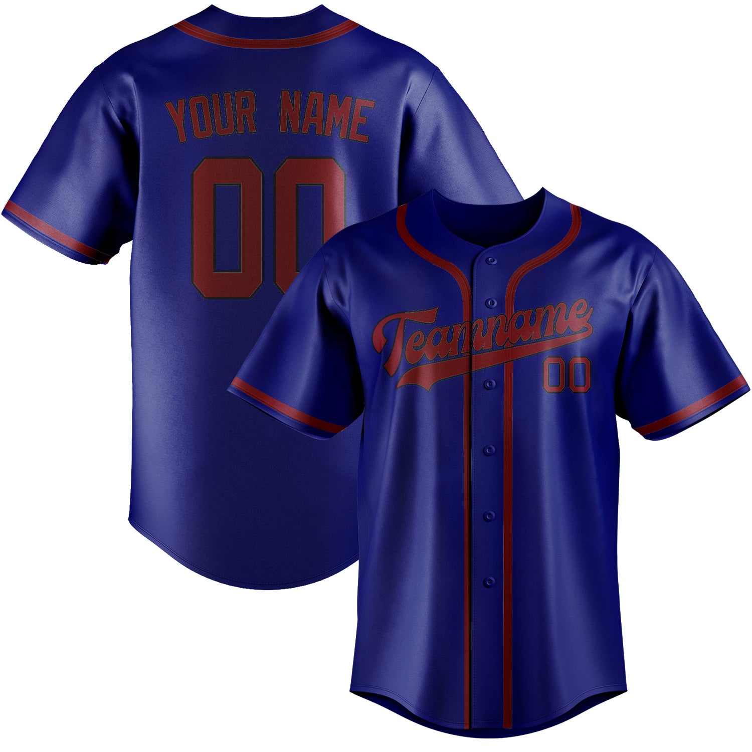 Benutzerdefiniertes Professionelles Himmelblau Karmesinrot Baseballtrikot