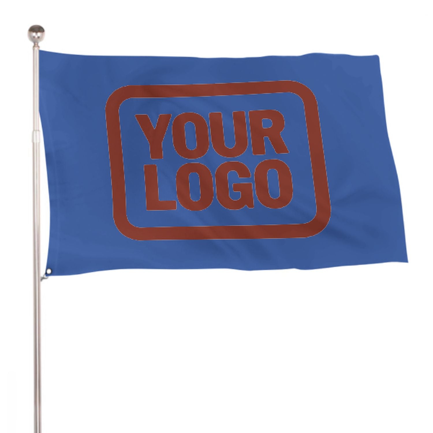 Maßgeschneidertes Himmelblau Korallenrot Flagge