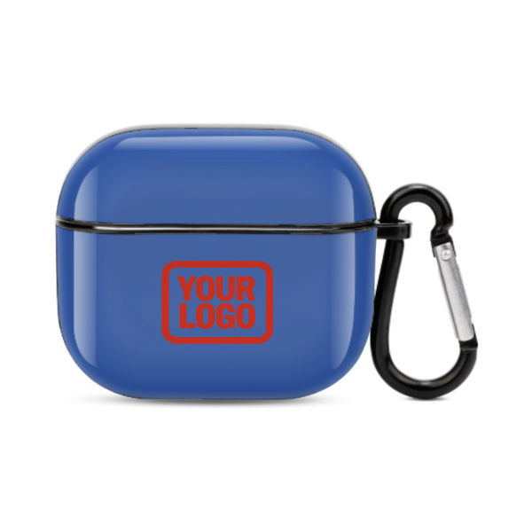 Maßgeschneidertes Himmelblau Orangerot AirPods-Hülle (3. Generation)