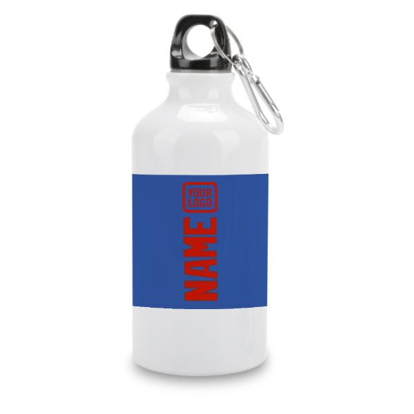 Maßgeschneidertes Himmelblau Orangerot Sportflasche