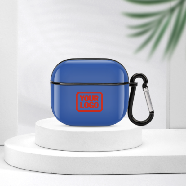 Maßgeschneidertes Himmelblau Orangerot AirPods-Hülle (3. Generation)