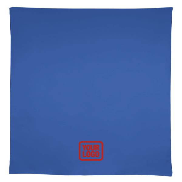 Tovaglia quadrata personalizzata color azzurro cielo e rosso corallo