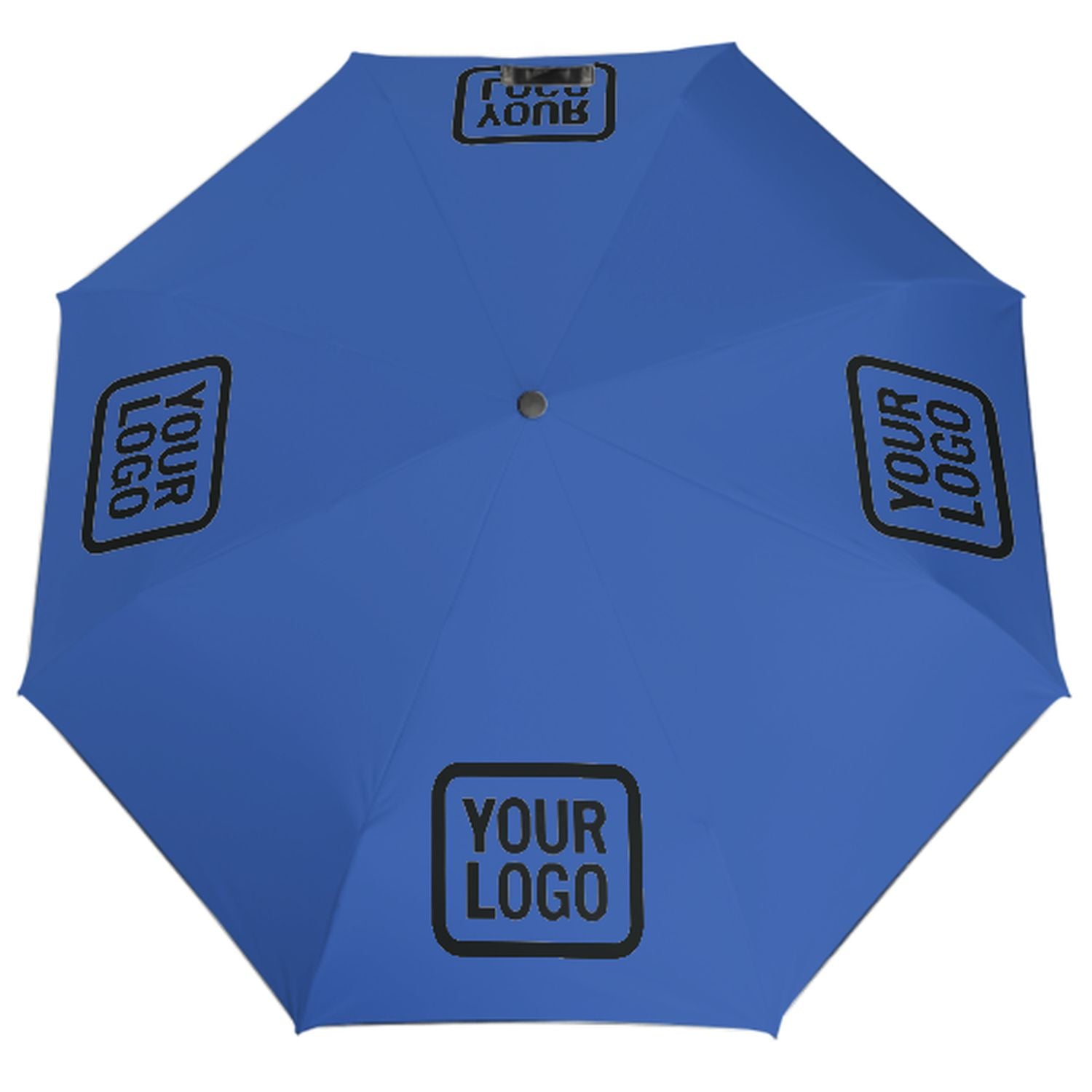 Maßgeschneidertes Himmelblau Schwarz Automatik-Regenschirm
