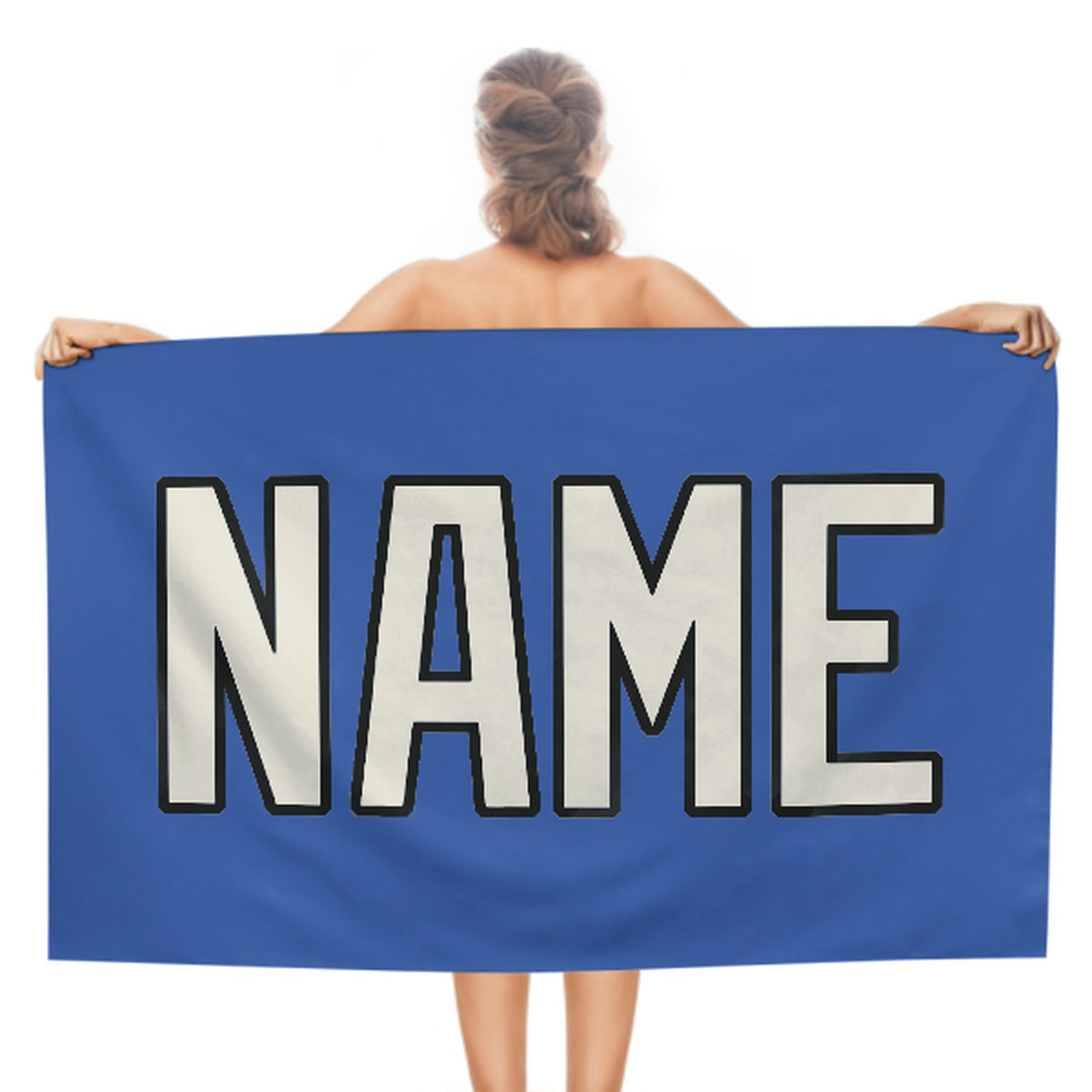 Maßgeschneidertes Himmelblau Beige Strandtuch
