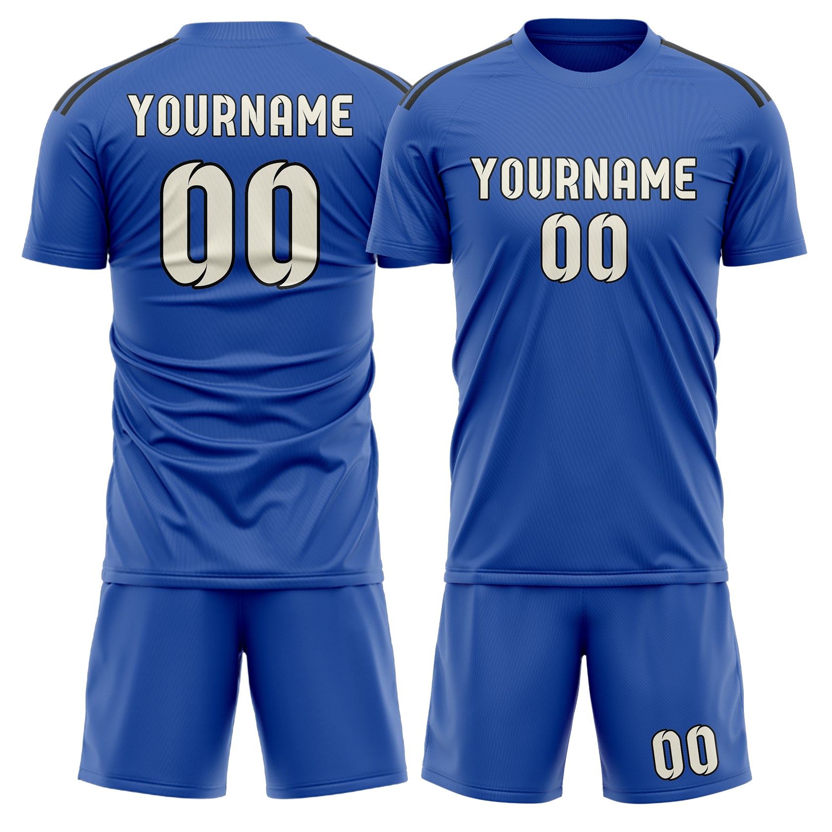Set di maglie da calcio personalizzate blu cielo e beige