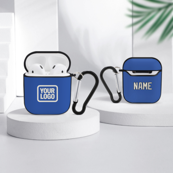 Maßgeschneidertes Himmelblau Beige AirPods-Hülle